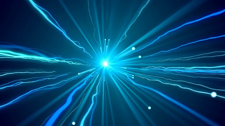 Volo attraverso un tunnel futuristico con un wormhole digitale a fibra ottica. Loop continuo 4K.