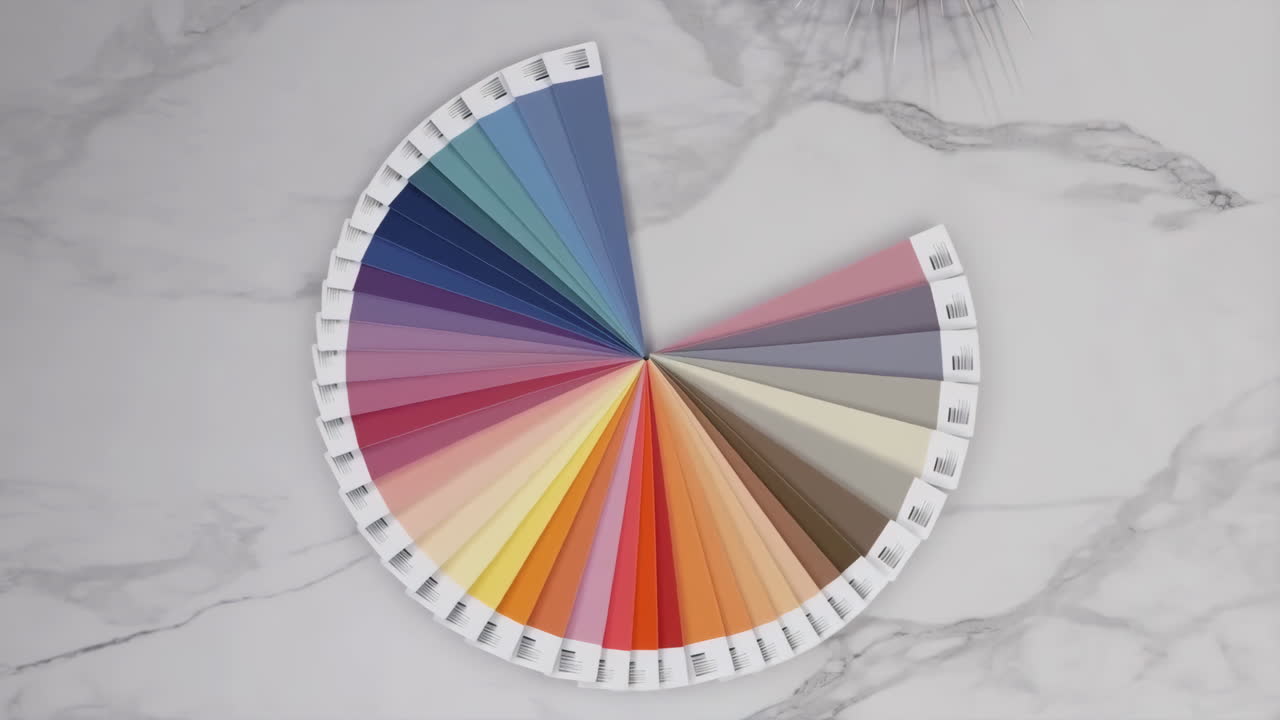 Color Palette Swatches on Marble Surface