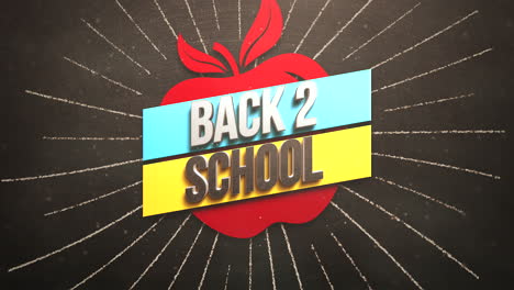 Back-2-School-on-red-apple-with-retro-rays-on-blackboard