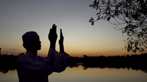 silhouette young asian muslim covid-19