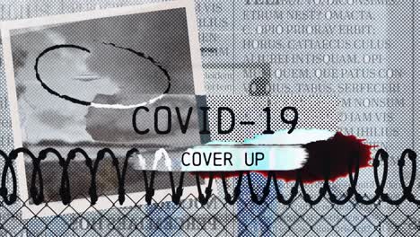 Covid-19 cover up text and barber wire over female doctor and health worker running at hospital