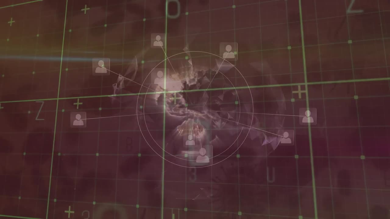 animación del globo con conexiones y pantalla digital