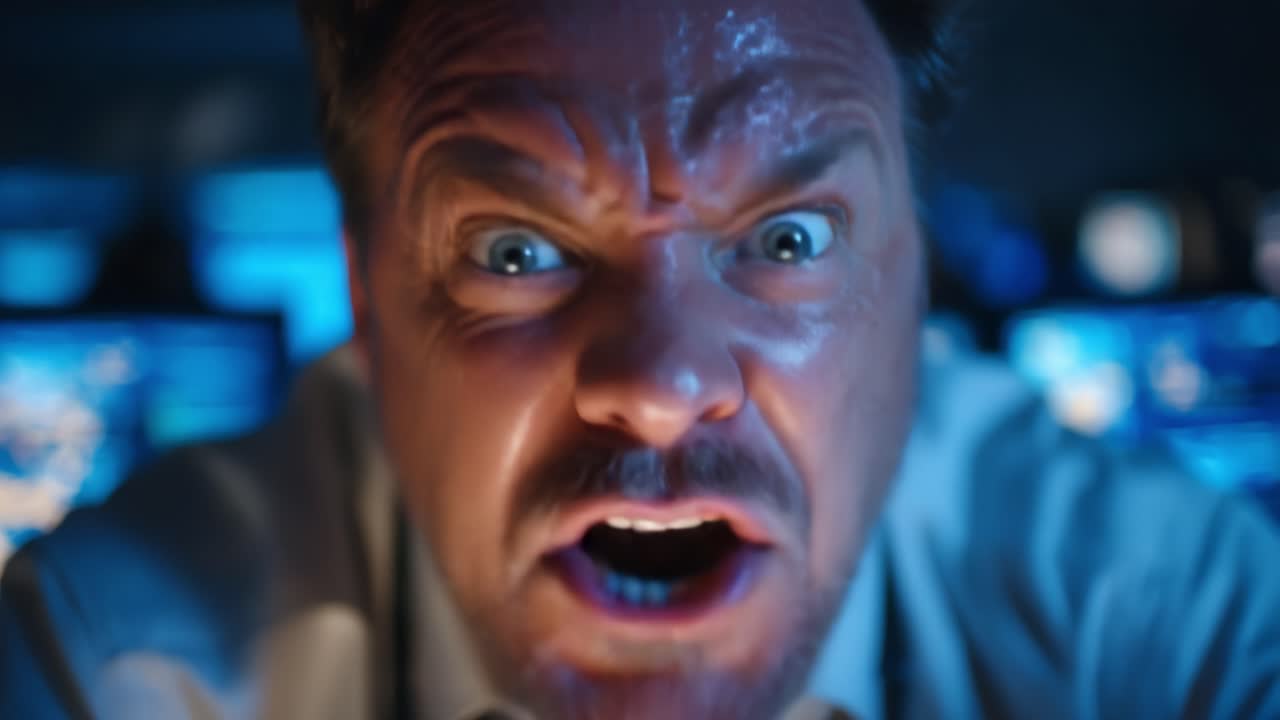 Intense Emotions Capture the Struggle of an Individual Facing Overwhelming Challenges, Emanating Frustration and Anger in a Dramatic Moment Within a High-Pressure Environment