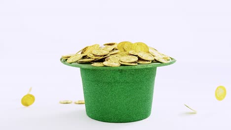 Leprechauns-hat-filled-up-with-gold-for-st-patricks