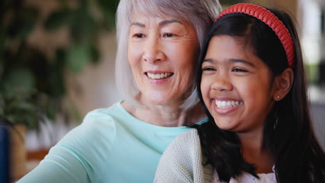 Home,-selfie-and-grandmother-with-girl