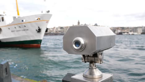 tourist binoculars overlooking istanbul