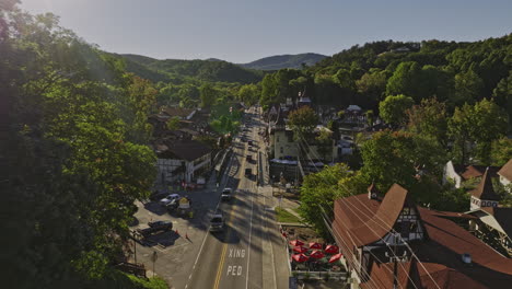 helen georgia aerial v9 drone flyover bavarian-style town captures the enchanting cultural essence of bavaria with its timbered details and steep-pitched roofs - shot with mavic 3 cine - october 2022