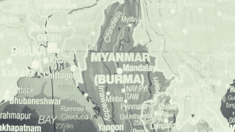 detailed map of myanmar (burma) and surrounding asian countries