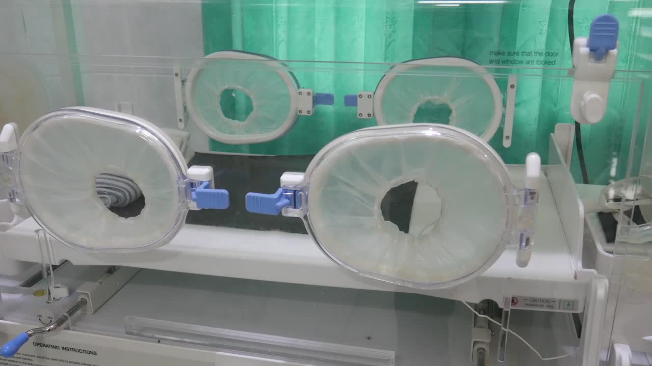 Empty baby incubator at hospital