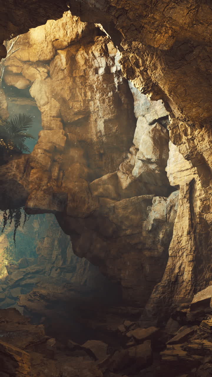 Esplorazione di una grotta con formazioni rocciose e luce naturale durante il giorno.