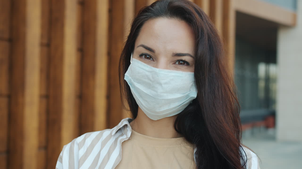 Woman Wearing Mask Outdoors