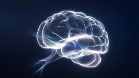 a glowing, abstract representation of the human brain