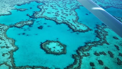 aerial view over famous heart reef in the whitsundays queensland australia