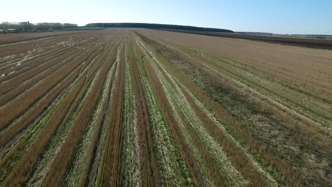 vista aérea del campo cosechado