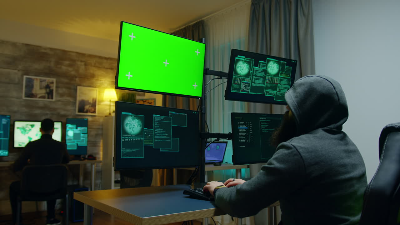 Team of hackers making a dangerous virus for cybercrime