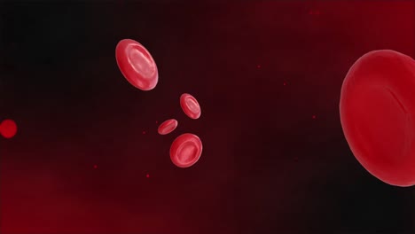 animation of micro of red blood cells on black background