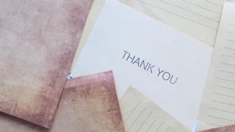 vintage thank you note on aged paper