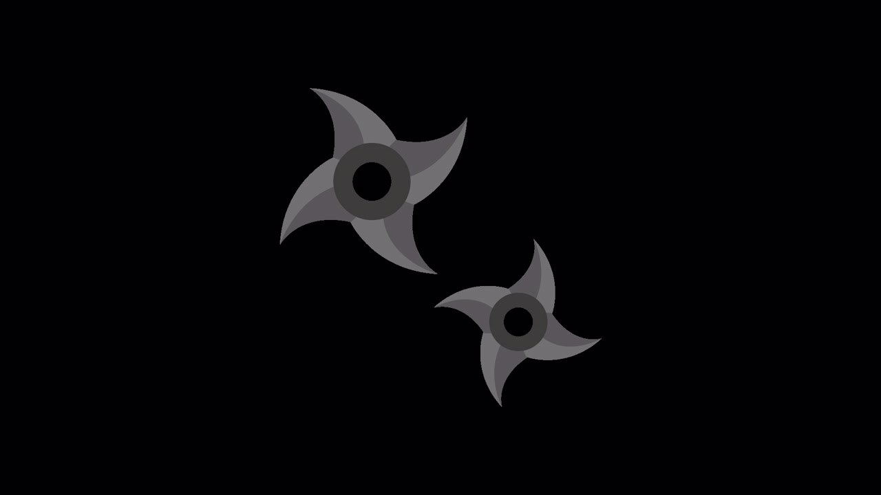 Animated Grey Shuriken Ninja Stars Appearing and Disappearing