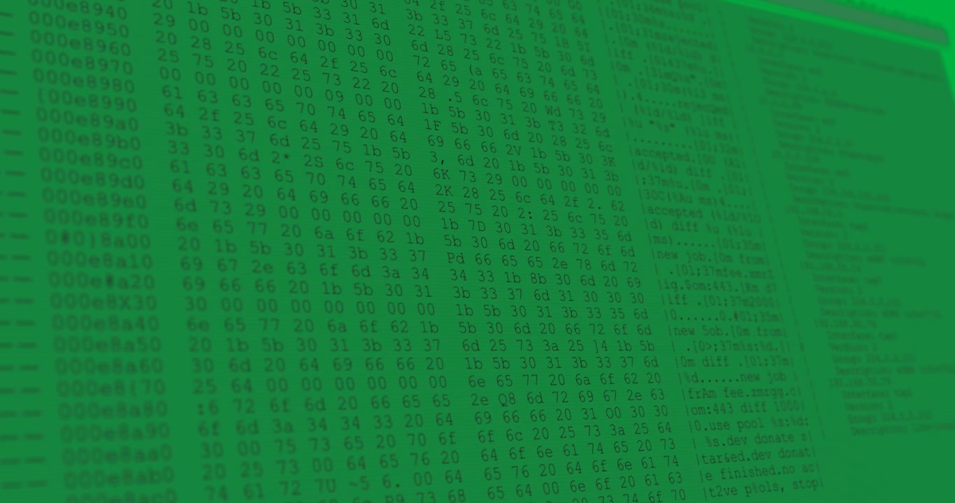 Computerterminal die softwarecode voor cryptovaluta-mining toont