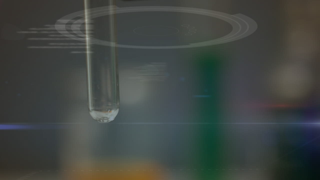 animación del procesamiento de datos sobre el tubo de ensayo