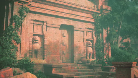 ancient cambodian temple adorned with exterior statues