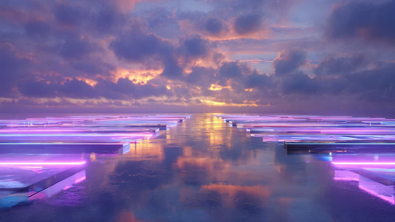 Futuristic Sunset Reflection