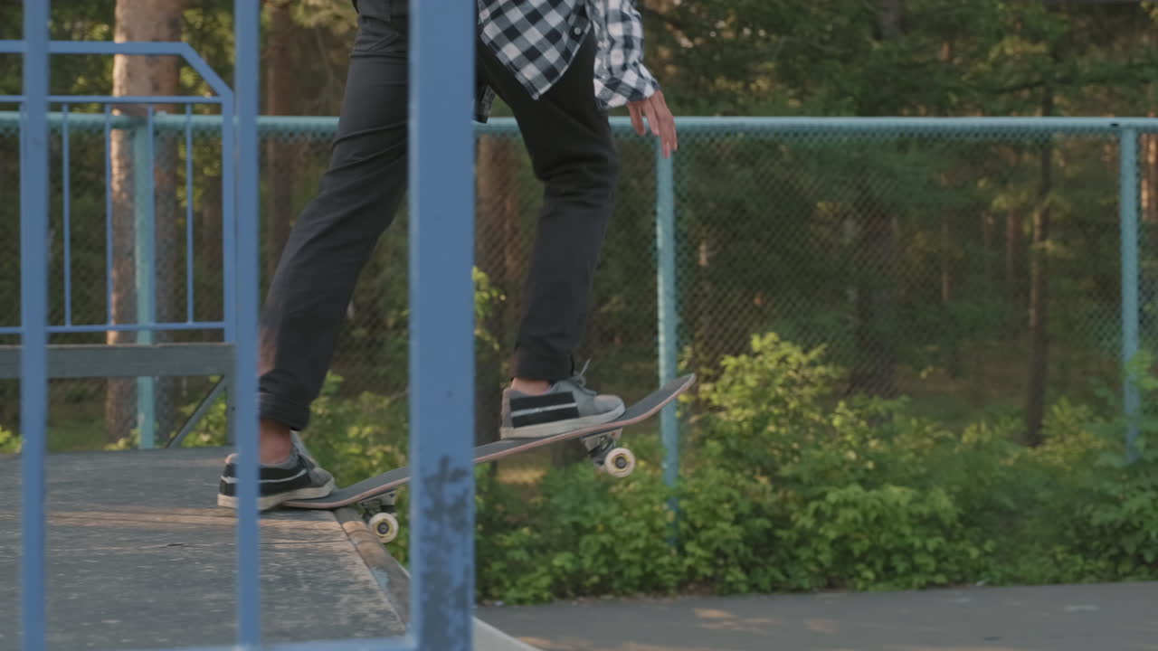 Skater Dropping-in on Ramp