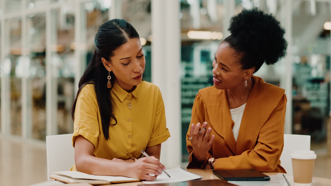 Teamwork, documents and business women