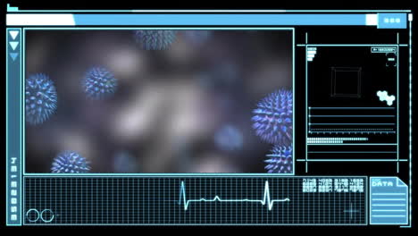 Animación-De-Células-Virales-Y-Procesamiento-De-Datos-En-Pantalla.