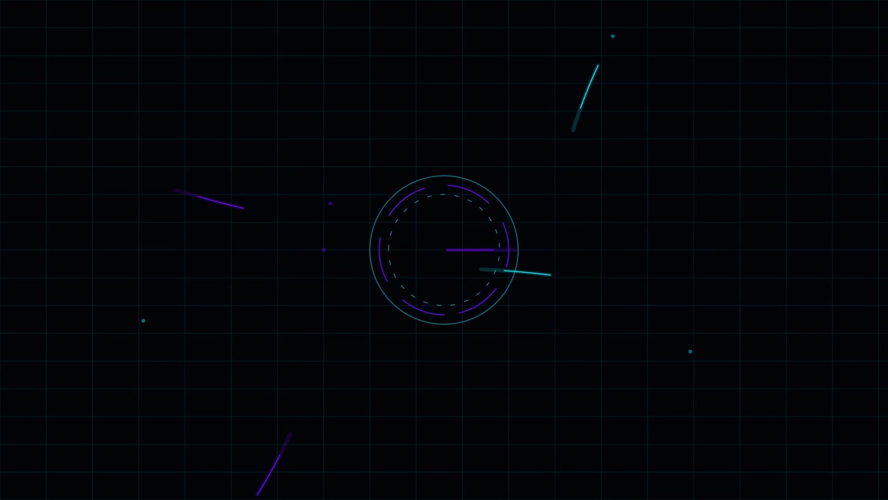 Abstract Digital HUD Interface with Rotating Circular Elements