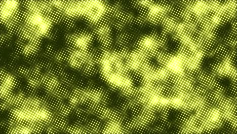 halftone dots texture motion with waving glowing defocused particles background. seamless loop 4k animation