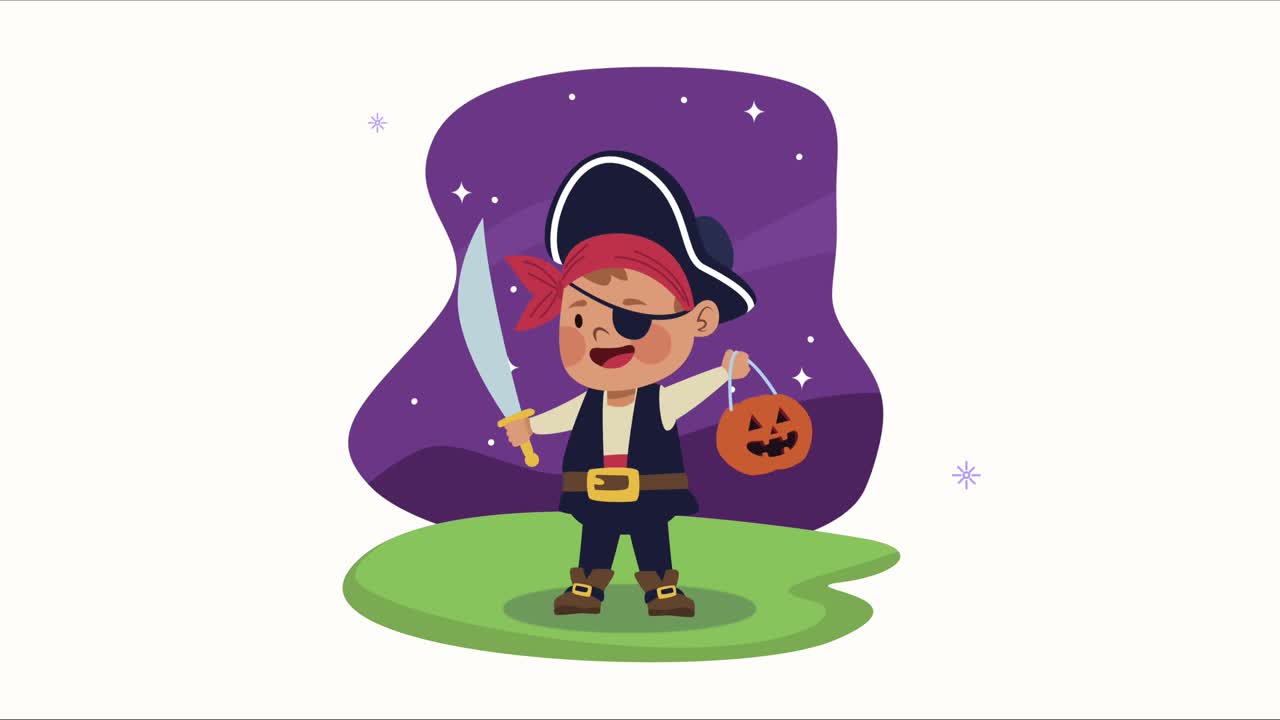child disguised as pirate character