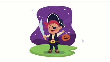 niño disfrazado de personaje pirata