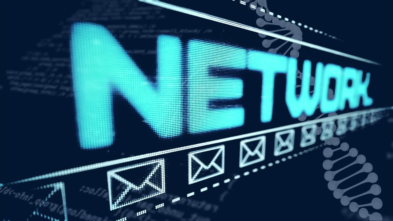 iconos de texto y mensajes de redes sociales de neón contra el giro de la estructura del adn y el procesamiento de datos