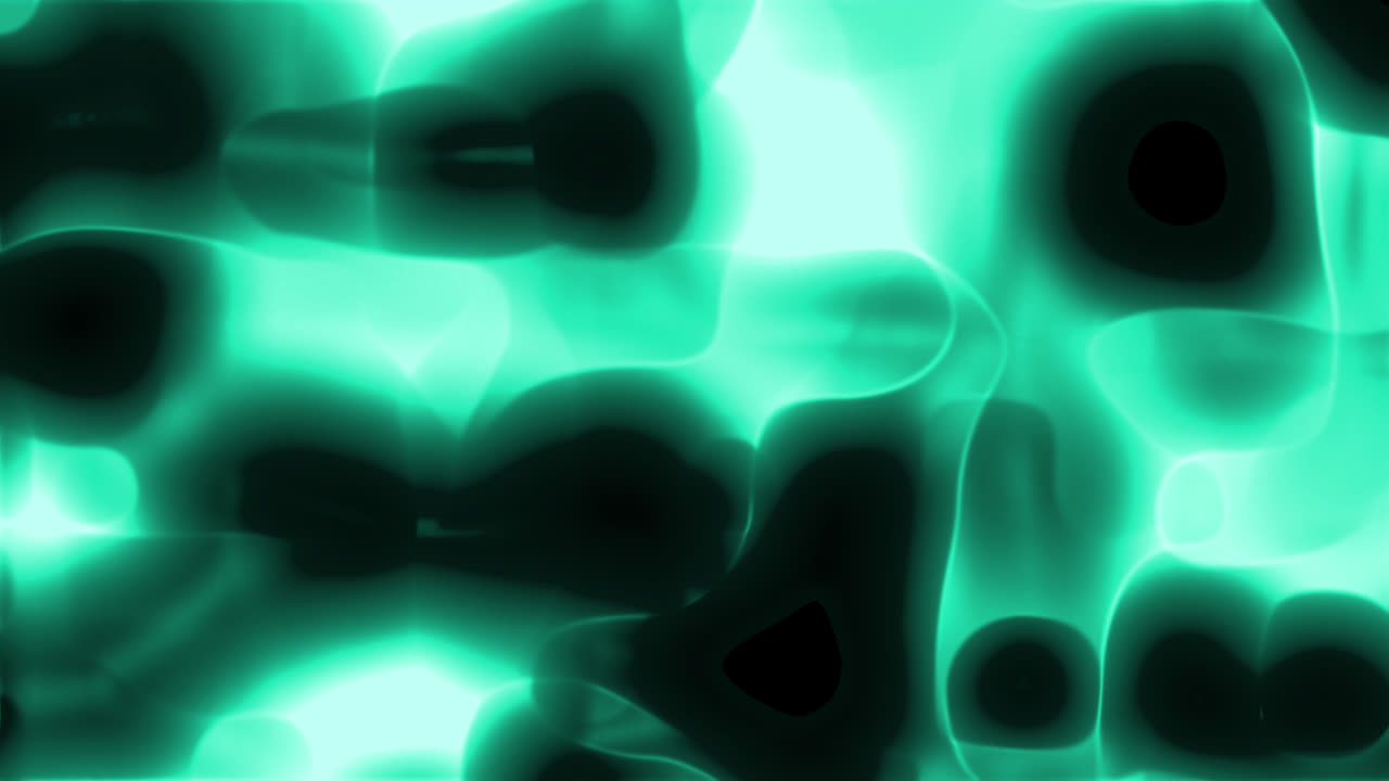 Abstract Glowing Green Fluid Shapes Morphing