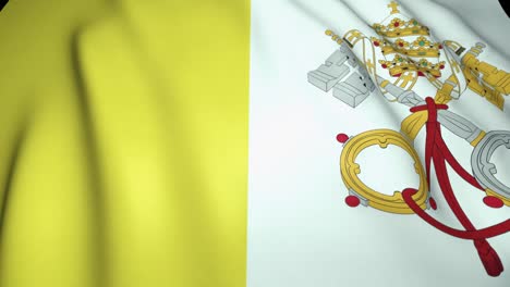 waving realistic vatican flag on background, loop animation