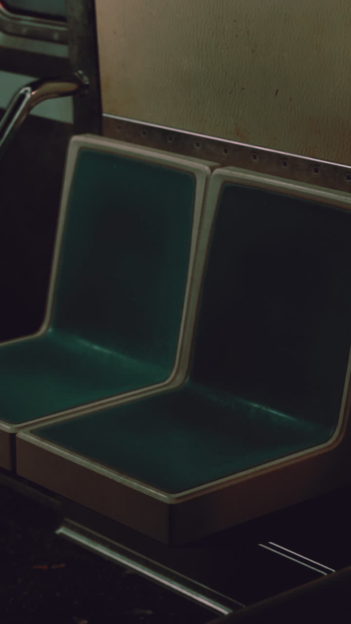 asientos vacíos en un tren subterráneo