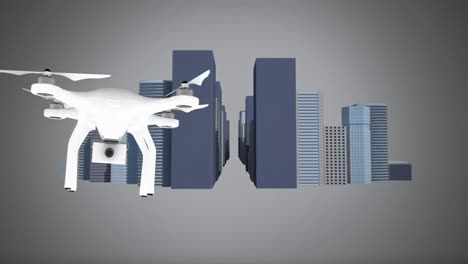 Drone-moving-through-city-streets