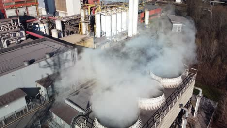 smoke emissions from chimneys of steel factory in trinec, czech republic