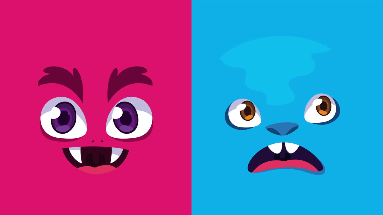 las caras de los monstruos.