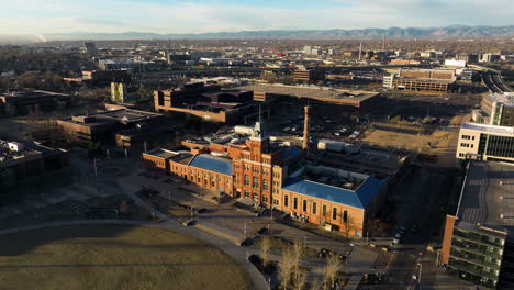 drone shot of educational buildings in denver