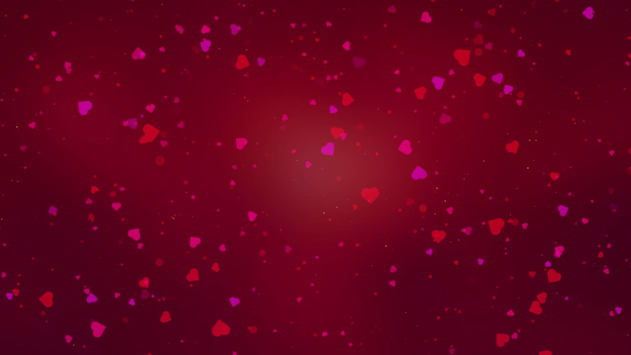 Loopable Love Background - Glowing Red Hearts in Motion Over a Soft Valentine's Day-Themed Backdrop - Romantic Atmosphere