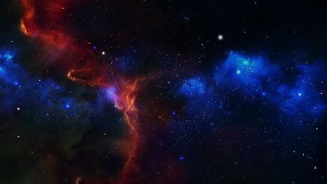 fondo espacial volando a través de la nebulosa de color