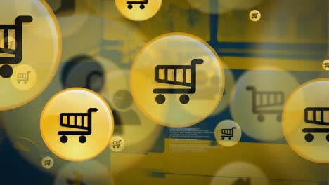 animación de iconos sobre el procesamiento de datos