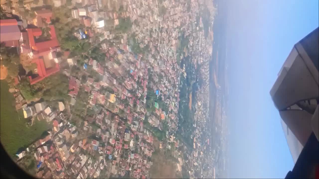 Aerial View of a City from an Airplane