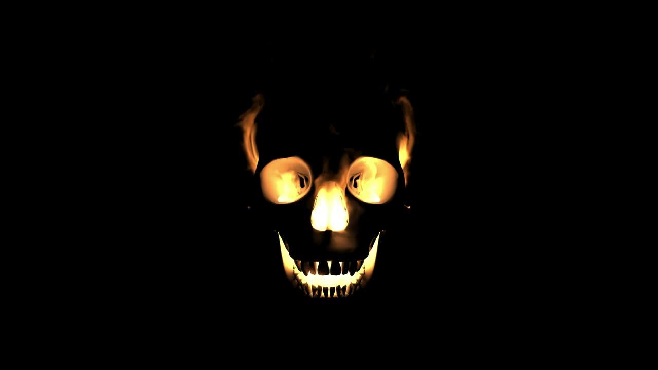 Burning skull