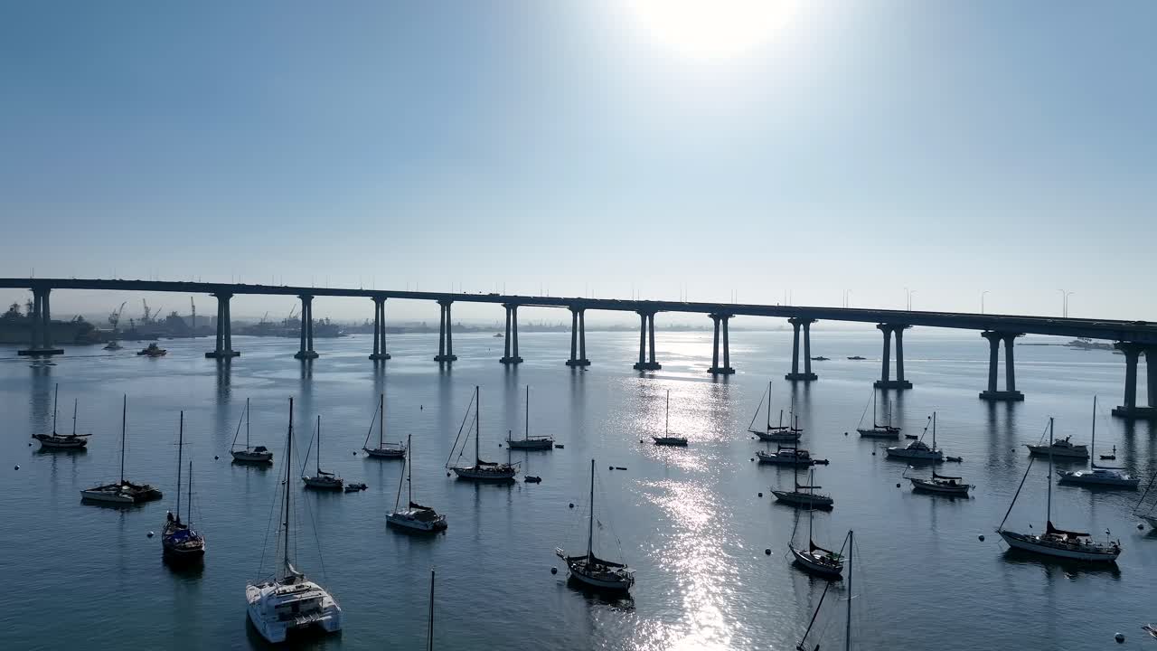 Coronado Bridge and Sailboats in San Diego