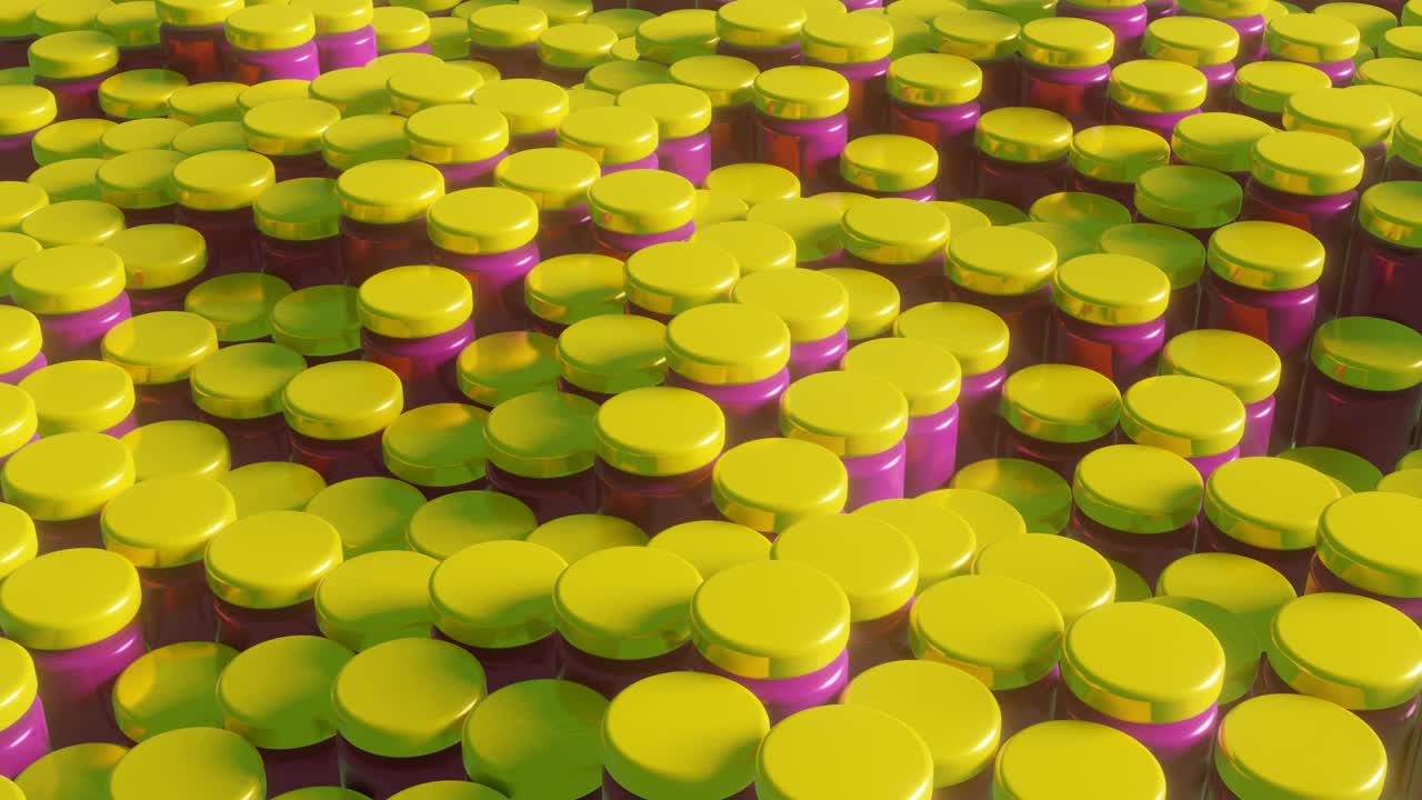 추상화 된 애니메이션 배경에서 다채로운 요소를 3d 렌더링합니다. 완벽한 루프 현대 만족스러운 3d 애니메이션