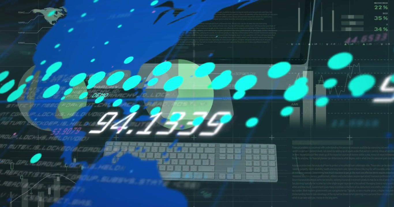Animation of computer and financial data processing