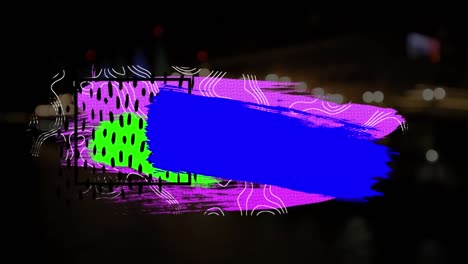 animación de formas coloridas sobre un fondo borroso